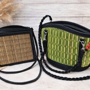 Stylish Black and Green Women's Bag